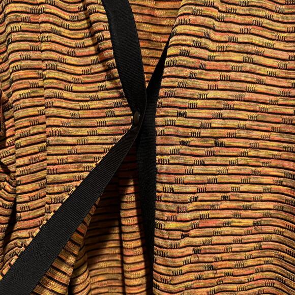 Exclusively Misook Orange Black Classic Knit Cardigan Single Button Plus Size 2X - Picture 3 of 5